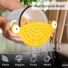 1pc Pasta Strainer - Cute Monster Eye Design - BPA Free Food Strainer For Kitchen - Noodle And Pot Strainer Kitchen Accessory Gift