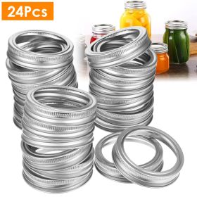 24 Pcs Regular Mouth Canning Jar Metal Rings Split-Type Jar Bands Replacement