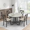 Orisfur. 5 Pieces Dining Table and Chairs Set for 4 Persons, Kitchen Room Solid Wood Table with 4 Chairs