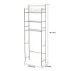 Over the Toilet Steel 3-Shelf Storage Shelf Unit, Satin Nickel Finish for Adults