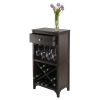 Ancona Modular Wine Cabinet with One Drawer; Glass Rack; X Shelf