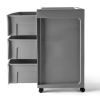 3 Drawer Wide Diamond Plastic Storage Cart, Soft Silver