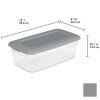 6 Qt. Storage Box Plastic, Titanium, Set of 40