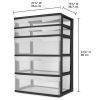 Plastic 5 Drawer Wide Tower Black