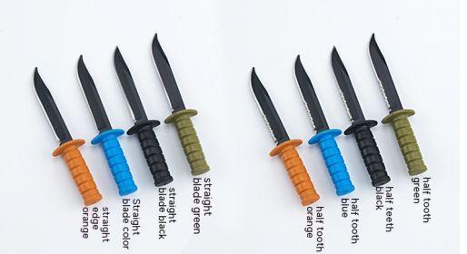 Mini Knife Necklace Knife Outdoor Camping Self-defense Survival Tool (Option: Straight Blade Blue-102)