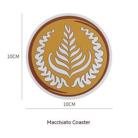 Ins Style Round Thickened Anti-scald Coffee Cup Mat (Option: Macchiato)