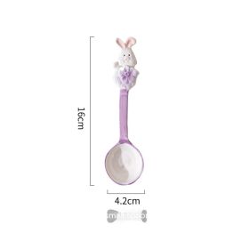 Creative And Cute High Beauty Mug (Option: Purple Spoon 1-400ml)