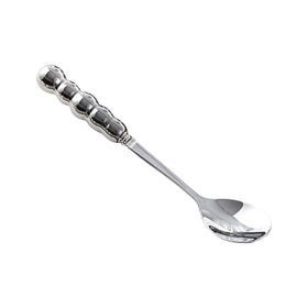 Light Luxury Ceramic Pearl Handle Knife Fork And Spoon Creative Stainless Steel Tableware (Option: Silver Spoon)