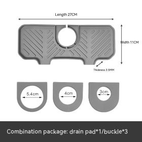 Splash-proof Waterproof Faucet Drainage Mat (Option: Gray-271)