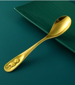 Pure Copper Spoon Brass Solid Thickening (Option: Little Boy's Copper Spoon)