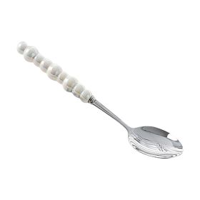 Light Luxury Ceramic Pearl Handle Knife Fork And Spoon Creative Stainless Steel Tableware (Option: Colorful Master Spoon)