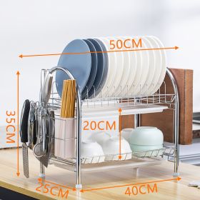 Multi-layer Floor Draining Bowl Rack Kitchen Shelf Countertop Dish Storage Knife And Fork Cabinet Dish Rack Storage Product (Option: 1 Style)