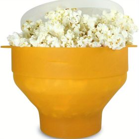 1pc Collapsible Silicone Microwave Popcorn Popper - Quick and Easy Way to Make Delicious Popcorn at Home (Color: yellow)