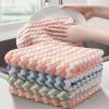 30x30cm 5/10PCS Kitchen Scouring Pad Towel Dishcloth Household Rags Gadget Microfiber Non-stick Oil Table Cleaning Cloth Wipe