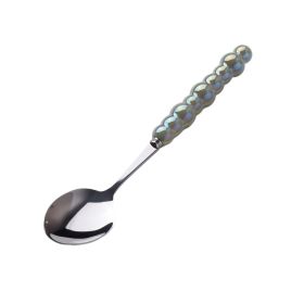 Light Luxury Ceramic Pearl Handle Knife Fork And Spoon Creative Stainless Steel Tableware (Option: Avocado Color Spoon)