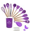 33pcs Set Wooden Handle Silicone Kitchen Utensils 33 Pieces Set Silicone Spoon Shovel Kitchen Gadgets Set Silicone Kitchen Utensils