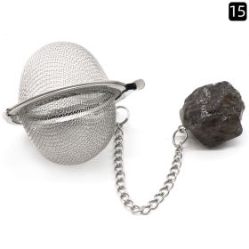 Natural Raw Gemstone Filter Ball Stew Ingredients Ball Stainless Steel Tea Filter Kitchen Gadgets (Option: Tea Quartz)